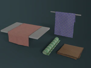 średniowieczny zestaw tkanin Model 3D