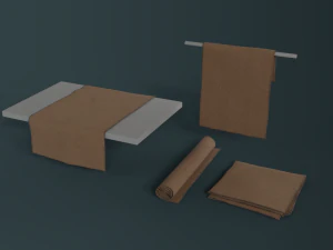 średniowieczny zestaw tkanin Model 3D