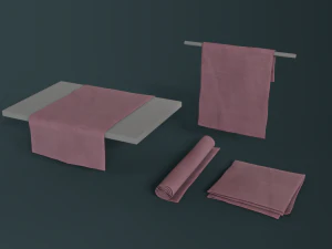 średniowieczny zestaw tkanin Model 3D