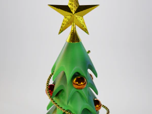 christmas tree cartoon look 3D Model
