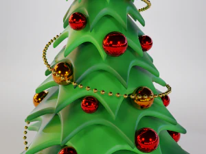 christmas tree cartoon look 3D Model