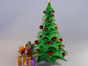 christmas tree cartoon look 3D Model