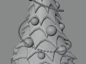 christmas tree cartoon look 3D Model