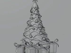 christmas tree cartoon look 3D Model
