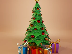 christmas tree cartoon look 3D Model