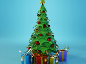 christmas tree cartoon look 3D Model