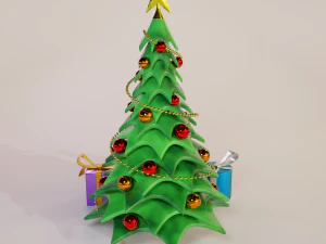 christmas tree cartoon look 3D Model