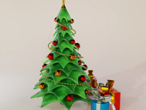 christmas tree cartoon look 3D Model