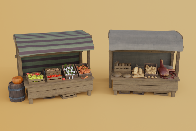 medieval market food 3D Model .c4d .max .obj .3ds .fbx .stl .blend 