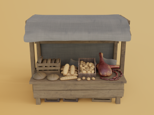 medieval market food 3D Model