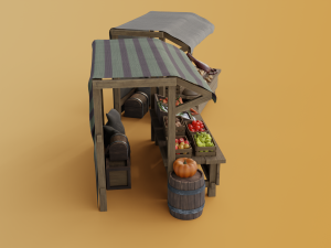 medieval market food 3D Model