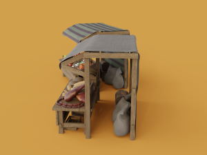 medieval market food 3D Model