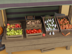 medieval market food 3D Model