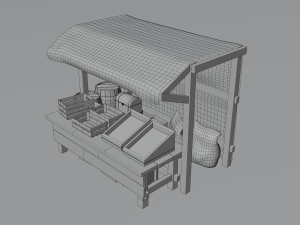 medieval market food 3D Model