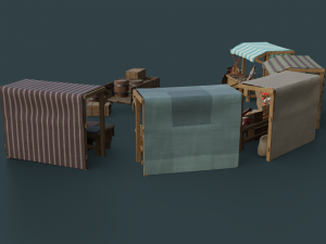 medieval market pack 3Dモデル