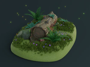 cartoon log house 3D Model
