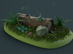 cartoon log house 3D 모델