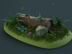 cartoon log house 3D Model