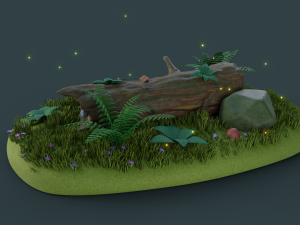 cartoon log house 3D 모델
