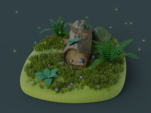 cartoon log house 3D 모델