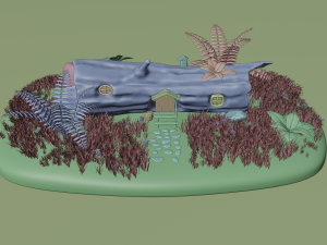 cartoon log house 3D 모델