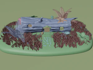 cartoon log house 3D Model