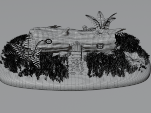 cartoon log house 3D 모델