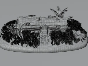 cartoon log house 3D Model