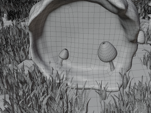 cartoon log house 3D 모델