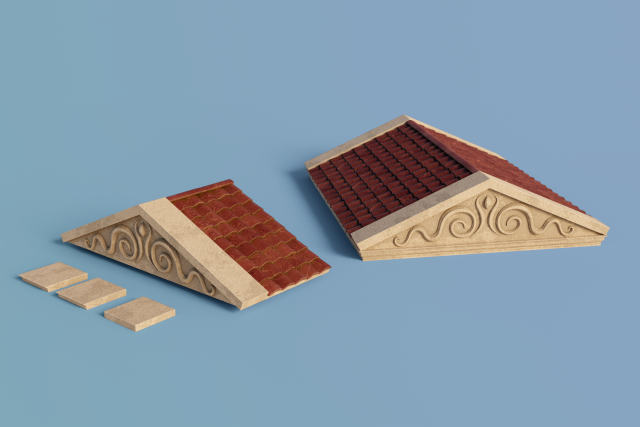 antique temple roof 3D 模型 .c4d .max .obj .3ds .fbx .stl .blend