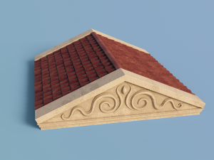 antique temple roof 3D Model