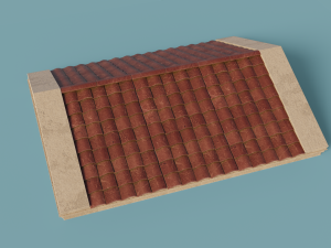 antique temple roof 3D Model