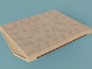 antique temple roof 3D Model