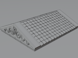antique temple roof 3D Model