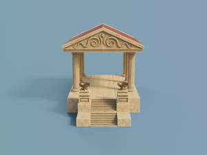 ancient temple building set 3D 모델