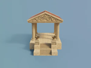 ancient temple building set 3D Model