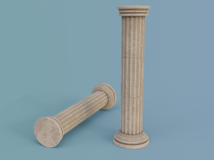 ancient temple building set 3D 모델
