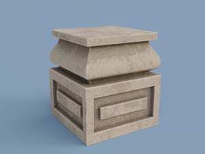 ancient temple building set 3D 모델