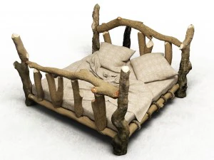 cama de toras Modelo 3D