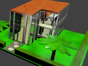 モダンハウス放棄された新しい 3Dモデル