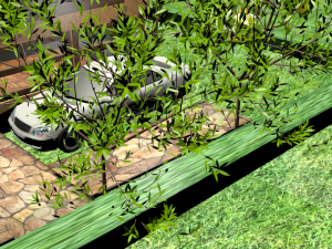 big house with car 3D 模型