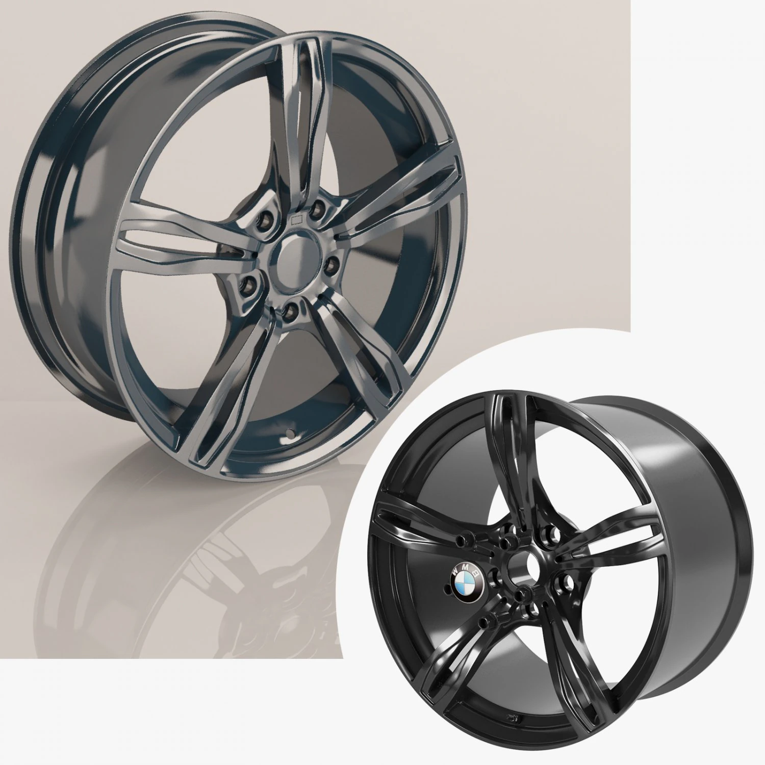 bmw m3 - m4 style rim 3D Model .c4d .max .obj .3ds .fbx .stl .blend 