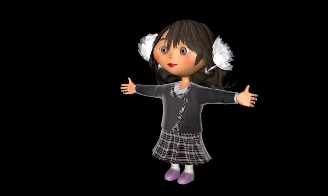 girl 3D Model .c4d .max .obj .3ds .fbx .stl .blend 