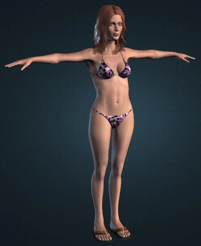 girl with beach animated 3D Model .c4d .max .obj .3ds .fbx .stl .blend