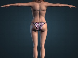 girl with beach animated Modelo 3D