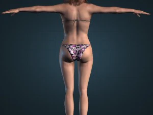 girl with beach animated 3D Model