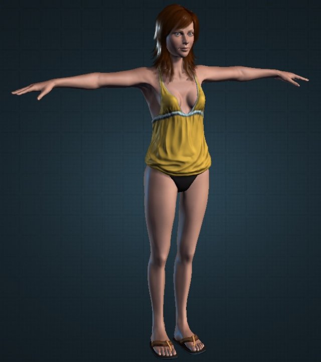 girl with beach 2 animated 3D मॉडल .c4d .max .obj .3ds .fbx .stl .blend 