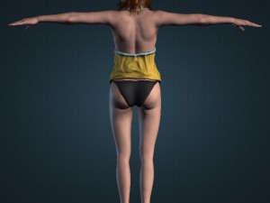 girl with beach 2 animated 3D मॉडल
