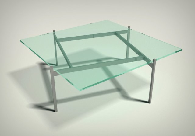 glass table 3D Модель .c4d .max .obj .3ds .fbx .stl .blend