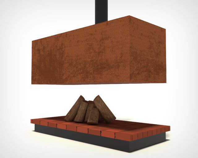 modern fireplace 3D 모델 .c4d .max .obj .3ds .fbx .stl .blend 